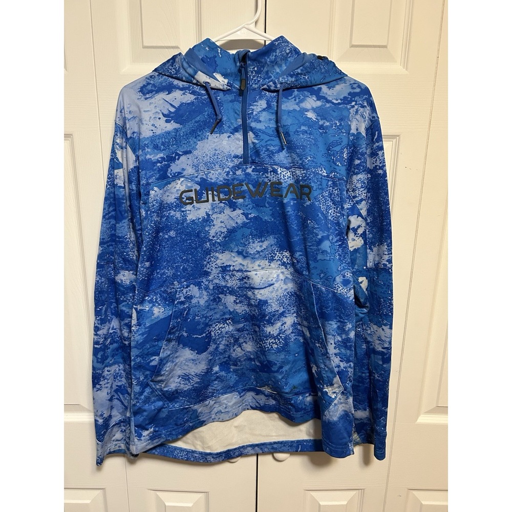 Cabela's Guidewear Performance Hunting Hoodie Blue/White Camouflage Men's Medium